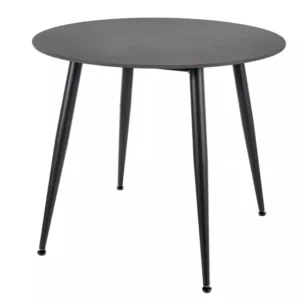 Masa RION, negru mat cu efect de marmura, ceramica/metal, 90x90x76 cm