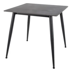 Masa RION, negru mat cu efect de marmura, ceramica/metal, 80x80x76 cm