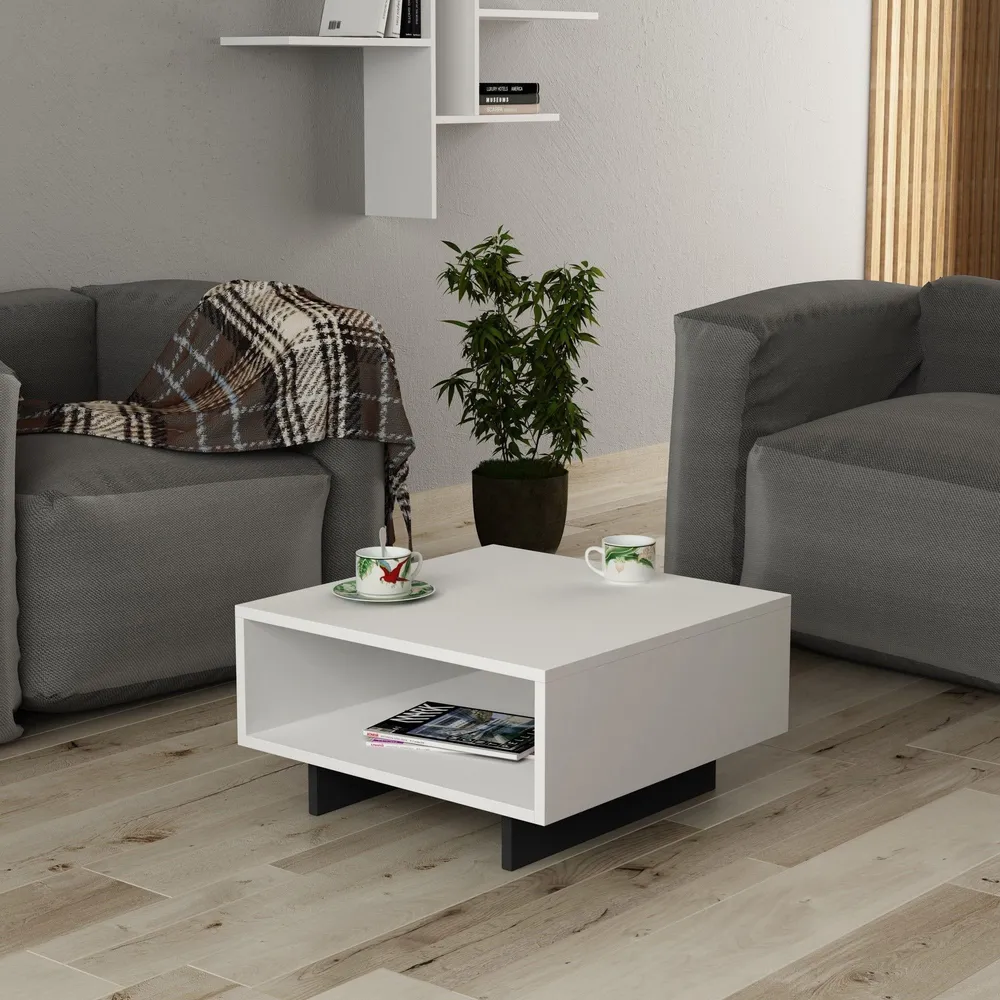 Masuta cafea AMSTERDAM OCN-31655, alb/gri antracit