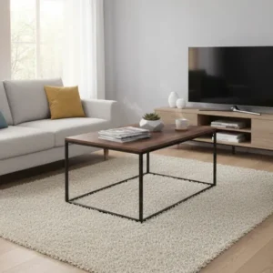 Masuta cafea AROZ, stejar/negru, PAL/metal, 100x69x53 cm