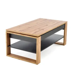 Masuta cafea BETTY, stejar artisan/negru, PAL laminat, 120x65/92x50/72 cm