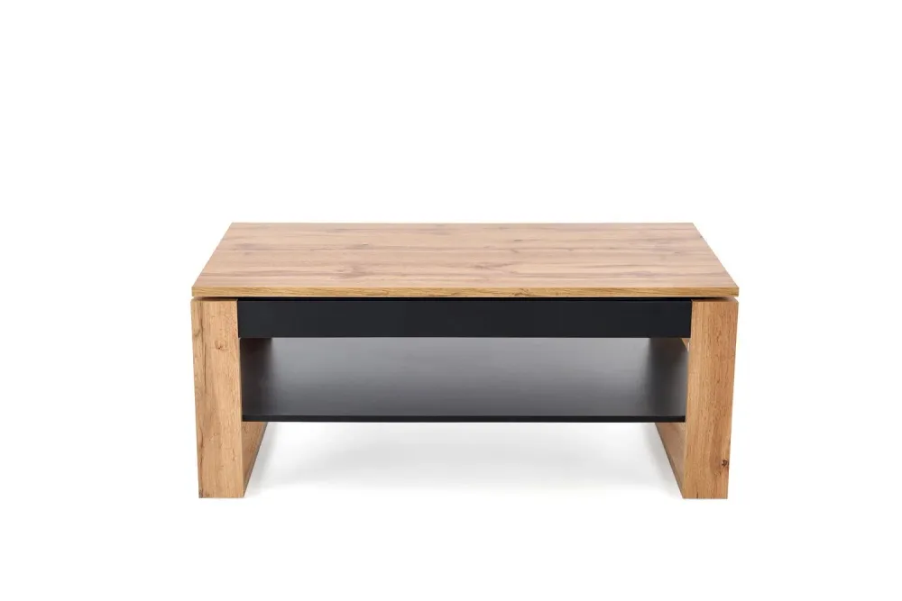 Masuta cafea BETTY, stejar artisan/negru, PAL laminat, 120x65/92x50/72 cm