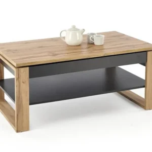 Masuta cafea BETTY, stejar artisan/negru, PAL laminat, 120x65/92x50/72 cm