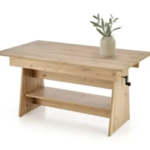 Masuta de cafea extensibila ERIKA, stejar artisan, PAL laminat, 120/160x70x61/72 cm