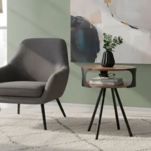 Masuta cafea KIRBY, stejar sonoma/negru, 45x45x60 cm