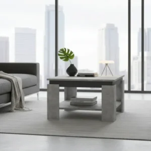 Masuta cafea LEJSY, gri beton/gri grafit, 68x68x41 cm