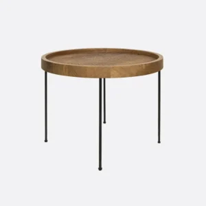 Masuta cafea, lemn masiv teak, metal Gede