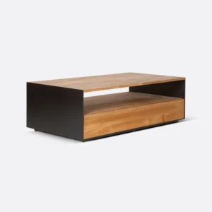 Masuta cafea lemn masiv tec, metal Geox