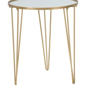 Masuta Cafea Mauro Ferretti Glam Gold/Mirror Ø 50X58,5 cm, Auriu