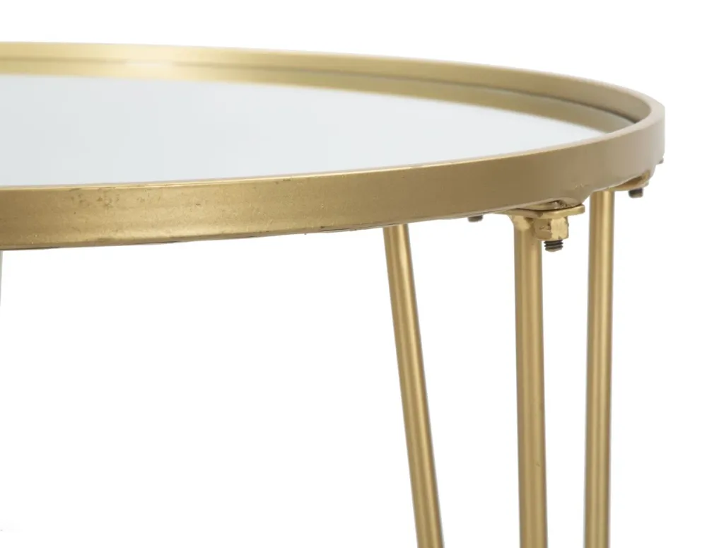Masuta Cafea Mauro Ferretti Glam Gold/Mirror Ø 50X58,5 cm, Auriu