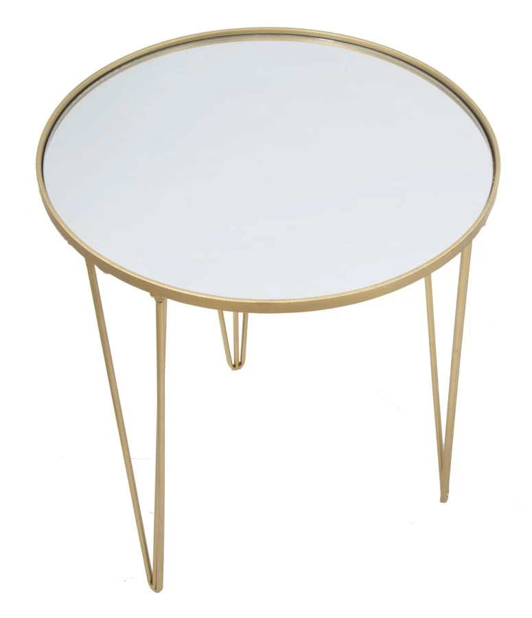 Masuta Cafea Mauro Ferretti Glam Gold/Mirror Ø 50X58,5 cm, Auriu