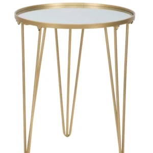 Masuta Cafea Mauro Ferretti Glam Gold/Mirror Ø 40X49 cm, Auriu