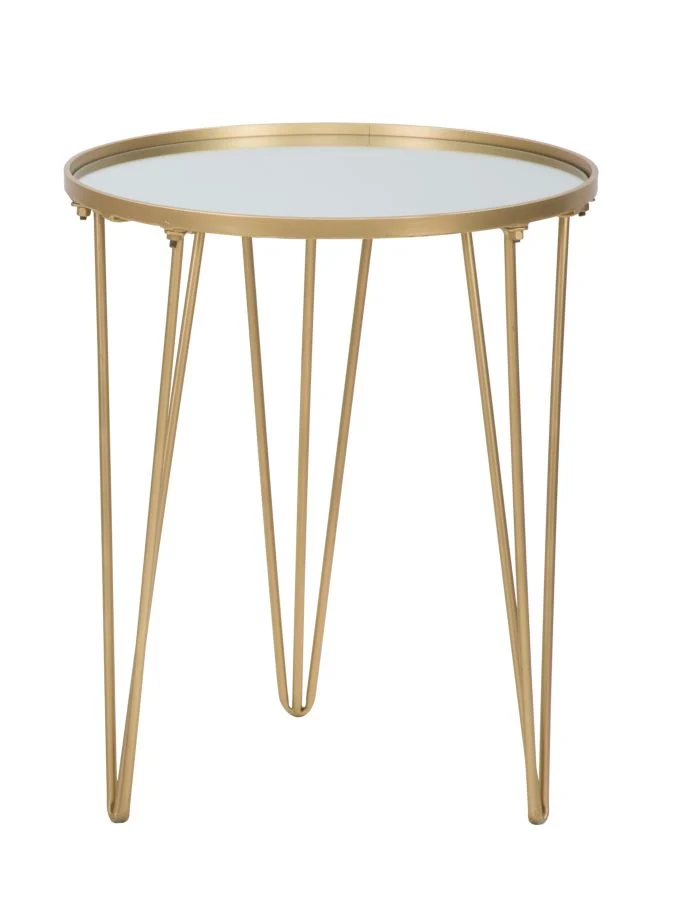 Masuta Cafea Mauro Ferretti Glam Gold/Mirror Ø 40X49 cm, Auriu