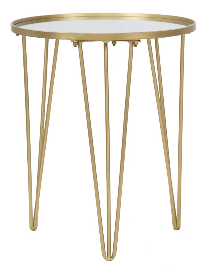 Masuta Cafea Mauro Ferretti Glam Gold/Mirror Ø 40X49 cm, Auriu