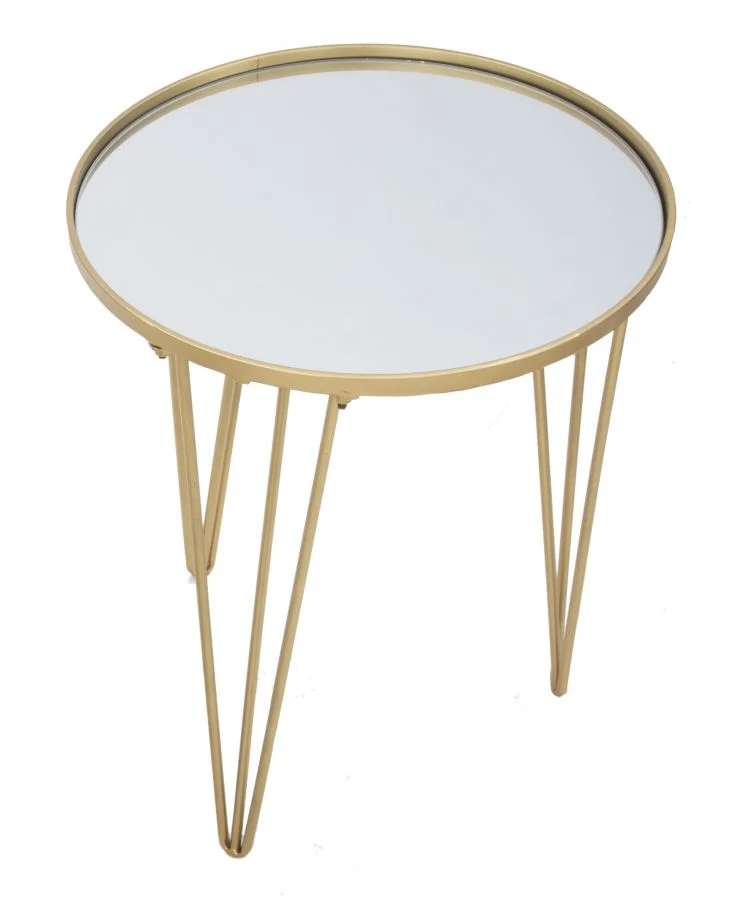 Masuta Cafea Mauro Ferretti Glam Gold/Mirror Ø 40X49 cm, Auriu