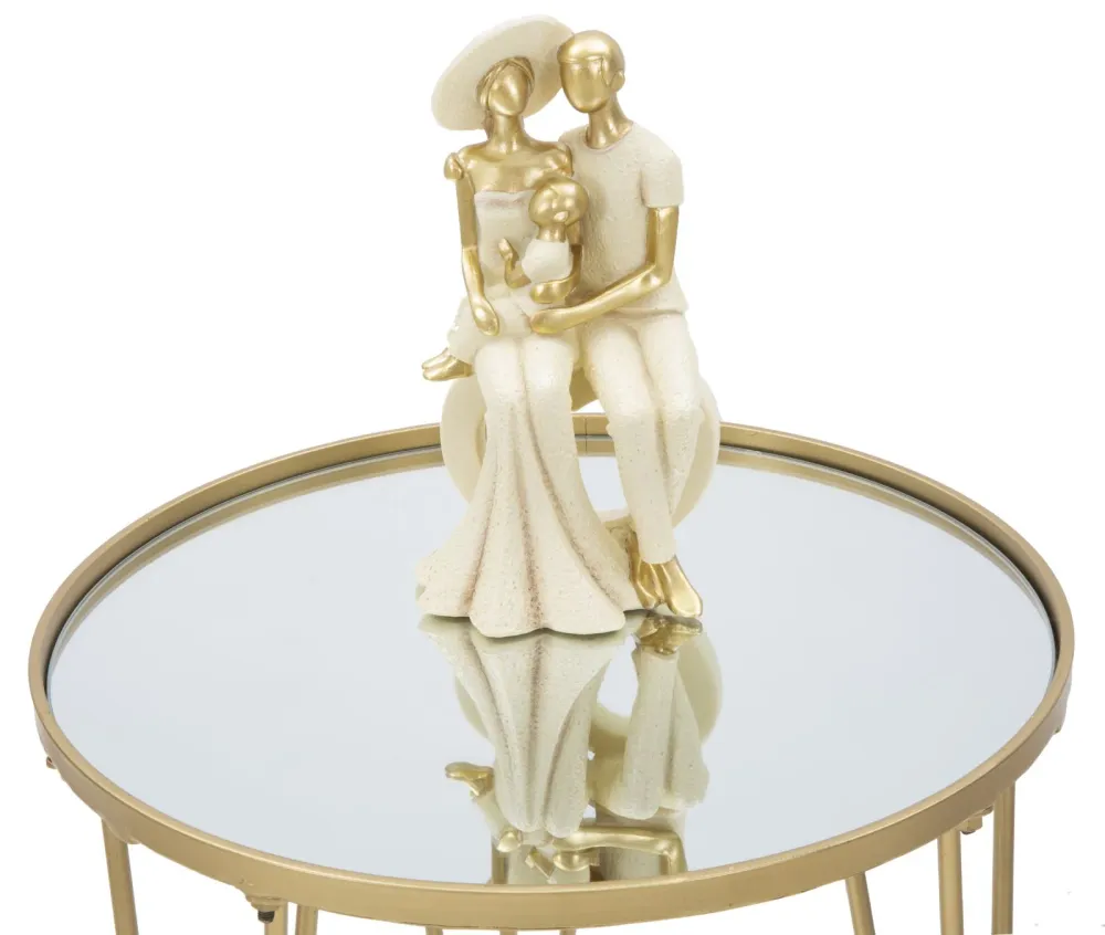 Masuta Cafea Mauro Ferretti Glam Gold/Mirror Ø 40X49 cm, Auriu