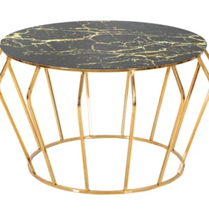 Masuta Cafea Mauro Ferretti Histor Ø 78X44,5 cm, Auriu/Negru