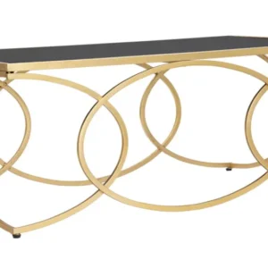 Masuta Cafea Mauro Ferretti Infinity 110X60X45 cm, Auriu/Negru