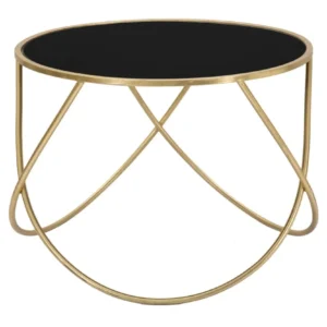 Masuta Cafea Mauro Ferretti Masuta Ring Ø 60X45 cm, Negru/Auriu
