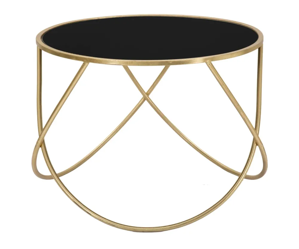 Masuta Cafea Mauro Ferretti Masuta Ring Ø 60X45 cm, Negru/Auriu