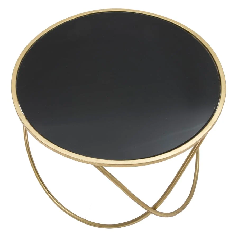 Masuta Cafea Mauro Ferretti Masuta Ring Ø 60X45 cm, Negru/Auriu