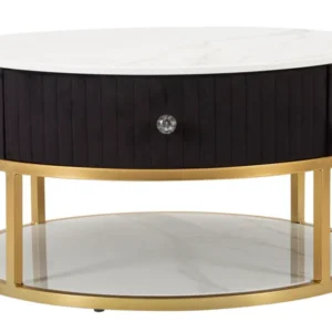 Masuta Cafea Mauro Ferretti Montpellier Black Ø 75X36 cm, Multicolor