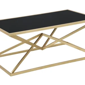 Masuta Cafea Mauro Ferretti Piramid 110X60X45 cm, Auriu/ Negru