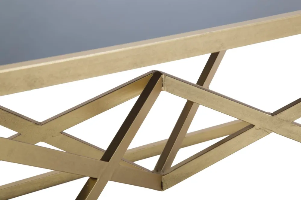 Masuta Cafea Mauro Ferretti Piramid 110X60X45 cm, Auriu/ Negru