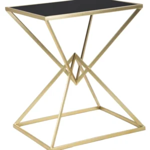 Masuta Cafea Mauro Ferretti Piramid 57X46X68 cm, Auriu/ Negru
