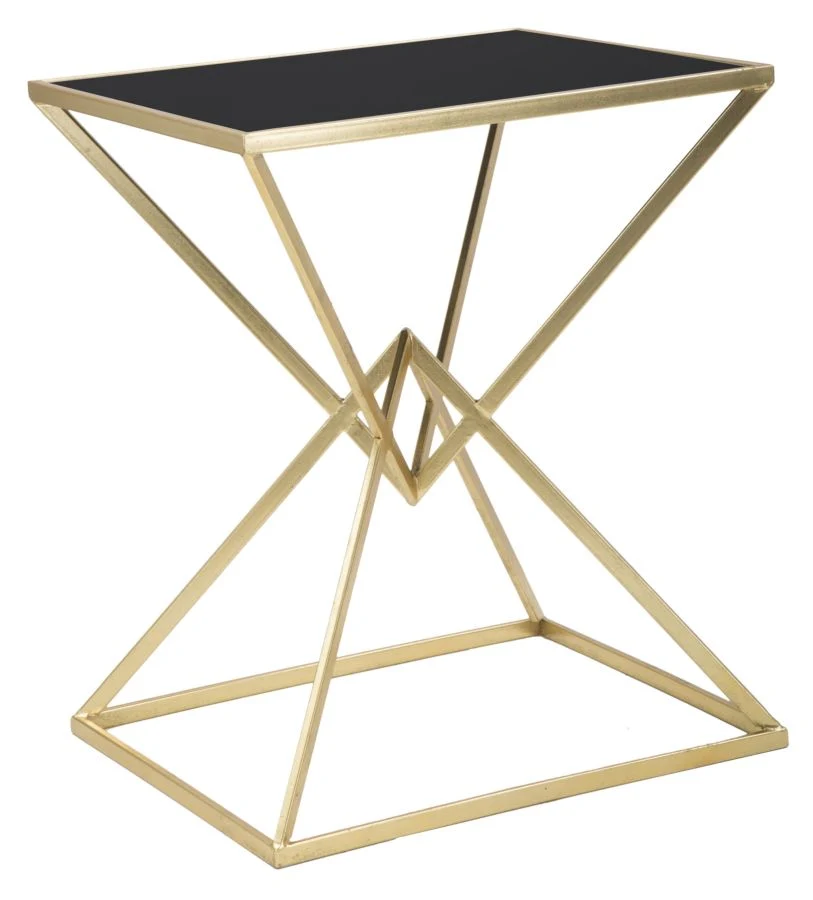Masuta Cafea Mauro Ferretti Piramid 57X46X68 cm, Auriu/ Negru