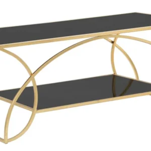 Masuta Cafea Mauro Ferretti Sunshine 110X60X45 cm, Auriu/Negru