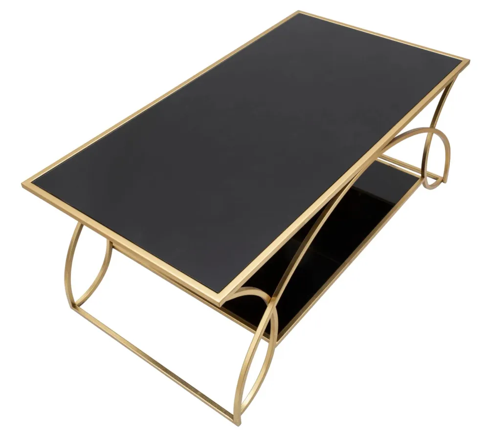Masuta Cafea Mauro Ferretti Sunshine 110X60X45 cm, Auriu/Negru