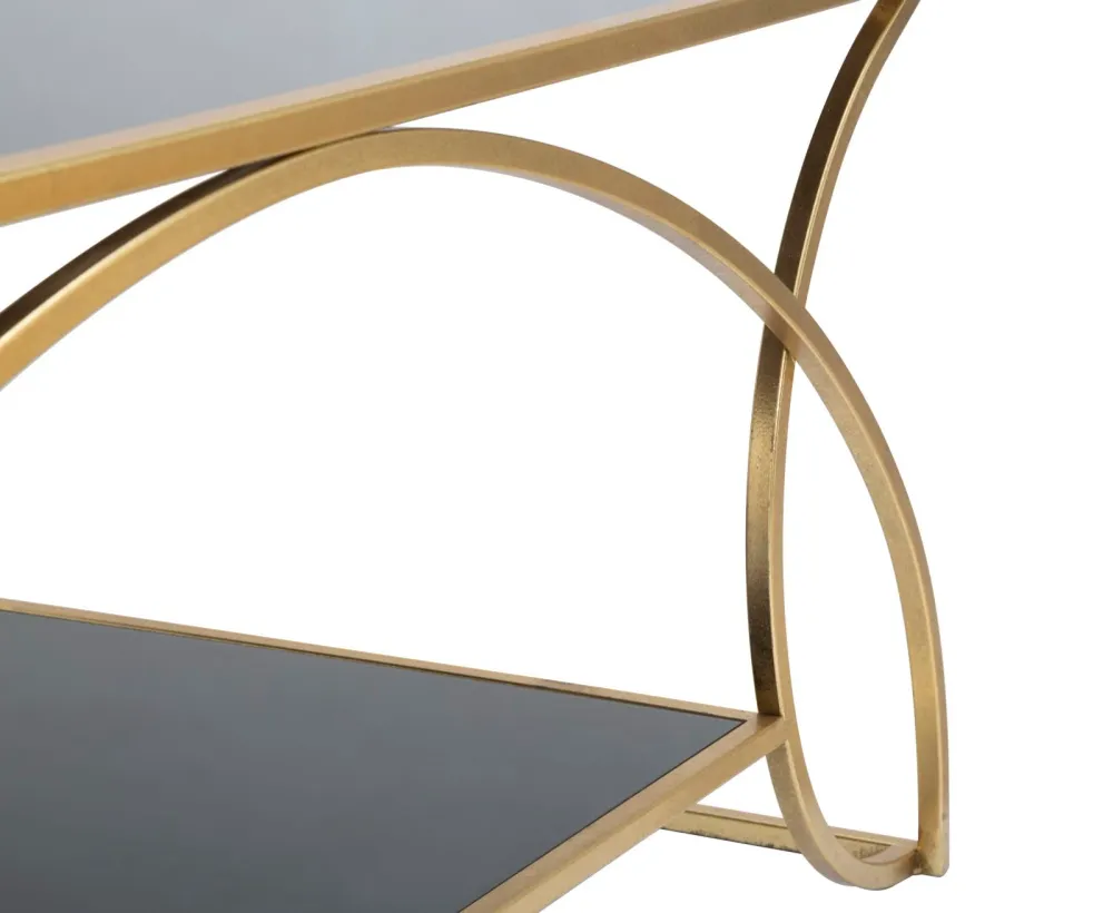 Masuta Cafea Mauro Ferretti Sunshine 110X60X45 cm, Auriu/Negru