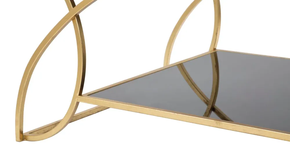 Masuta Cafea Mauro Ferretti Sunshine 110X60X45 cm, Auriu/Negru