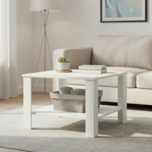 Masuta cafea ODETTE, alb, PAL, 68x68x48 cm