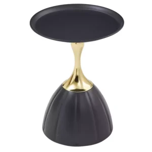 Masuta cafea PIANA, negru/auriu, metal, 38x50 cm