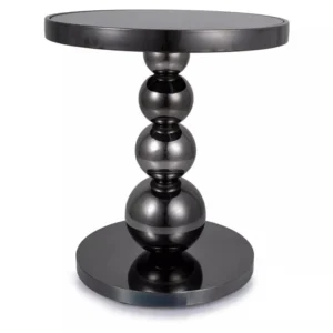 Masuta cafea RIMA, negru, sticla/metal, 50x56 cm