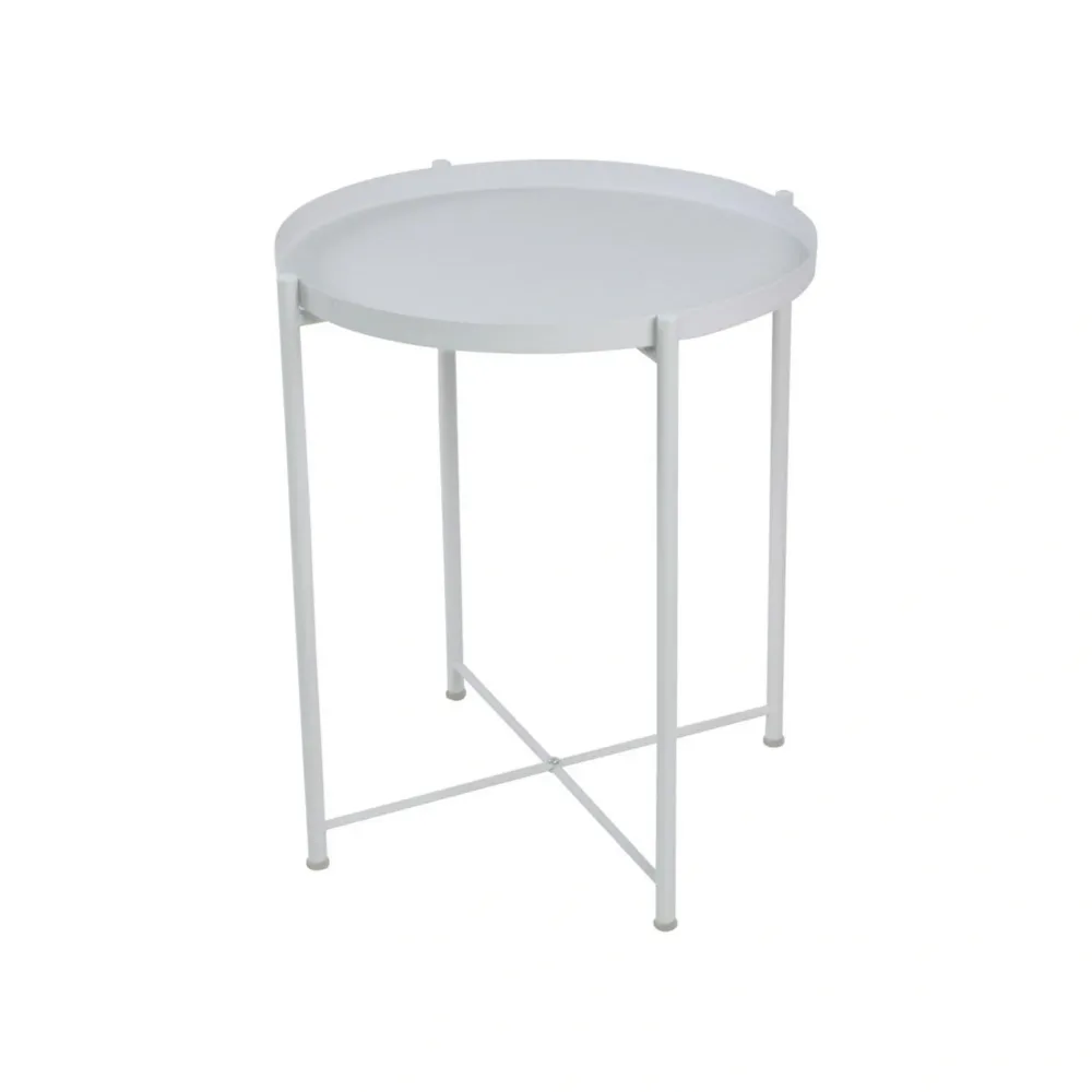 Masuta cafea TIM, alb, metal, 48x48x53 cm