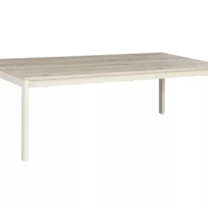 Masuta FROST L1, stejar alpin/alb, PAL/metal, 120x60x40 cm