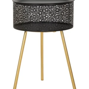 Masuta Mauro Ferretti Blacky Ø 35X50 cm, Auriu/Negru