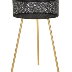 Masuta Mauro Ferretti Blacky Ø 40X65 cm, Auriu/Negru