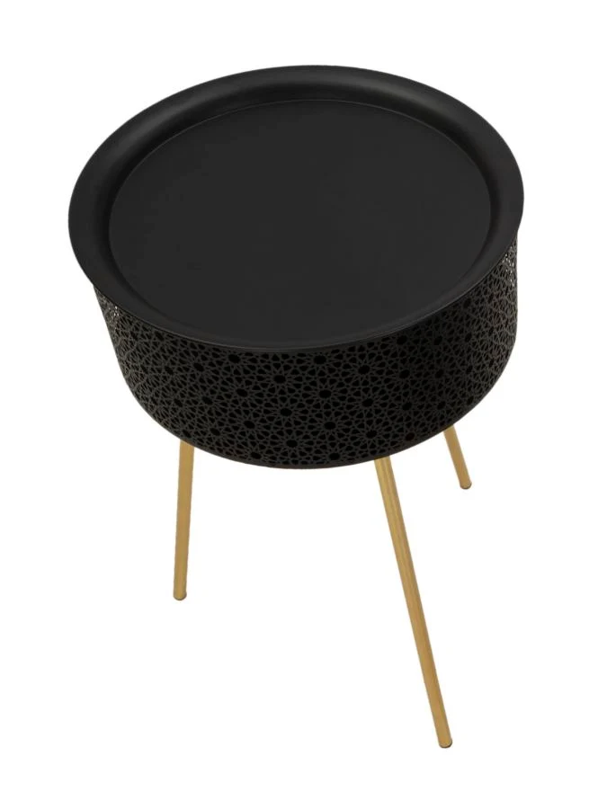 Masuta Mauro Ferretti Blacky Ø 40X65 cm, Auriu/Negru