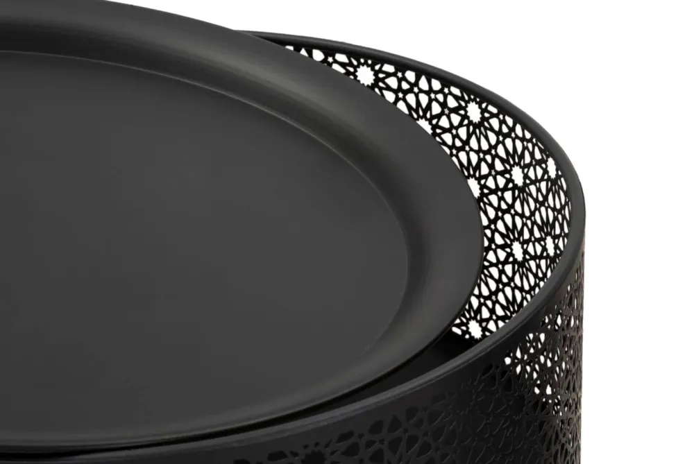 Masuta Mauro Ferretti Blacky Ø 40X65 cm, Auriu/Negru