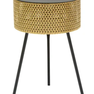 Masuta Mauro Ferretti Glovy Ø 35X50 cm, Auriu/Negru