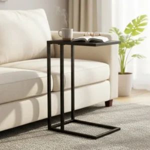 Masuta Symphony D, negru, PAL laminat/metal, 45x30x60 cm