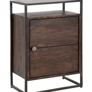 Noptiera Mauro Ferretti 1Door Burn 45X30X66, Lemn de salcam nilotic, cm, Maro