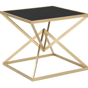 Noptiera Mauro Ferretti Piramid 50X50X45 cm, Negru/Auriu