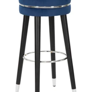 Scaun Bar Mauro Ferretti Paris Blu/Silver Ø 35X74 cm, Albastru/Negru/ Argintiu