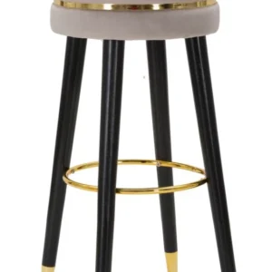 Scaun Bar Mauro Ferretti Paris Grigio/Gold Ø 35X74 cm, Argintiu/ Negru/ Auriu