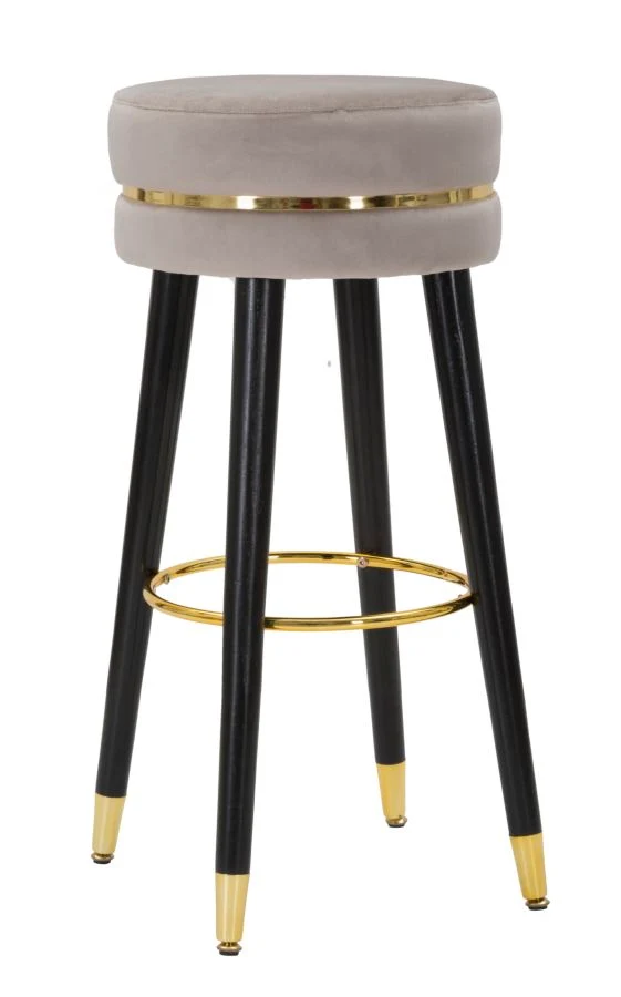 Scaun Bar Mauro Ferretti Paris Grigio/Gold Ø 35X74 cm, Argintiu/ Negru/ Auriu